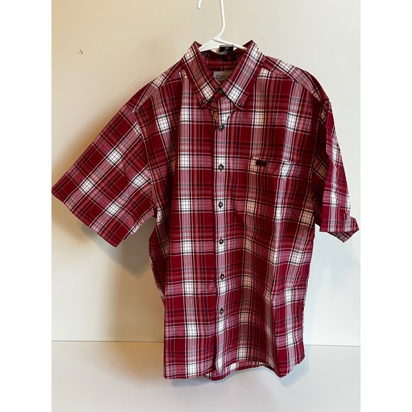 Carhartt Other - Carhartt Mens Red Plaid Button Down Short Sleeve Shirt Casual Workwear